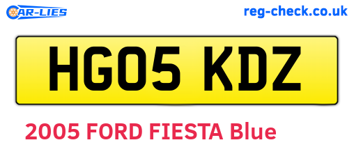 HG05KDZ are the vehicle registration plates.