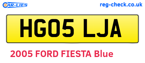 HG05LJA are the vehicle registration plates.
