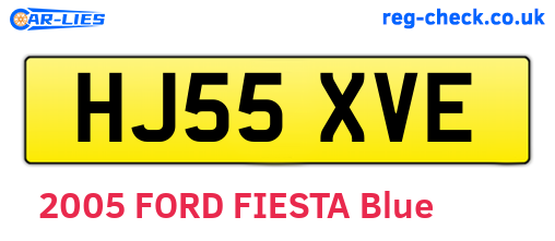 HJ55XVE are the vehicle registration plates.