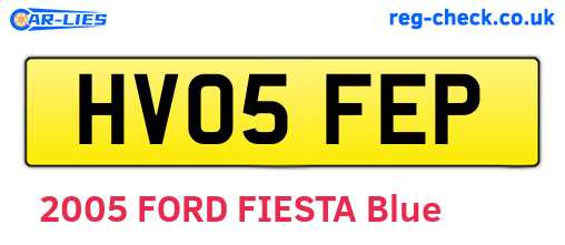 HV05FEP are the vehicle registration plates.
