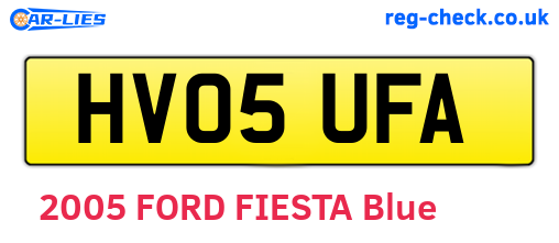 HV05UFA are the vehicle registration plates.