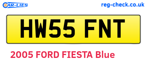 HW55FNT are the vehicle registration plates.