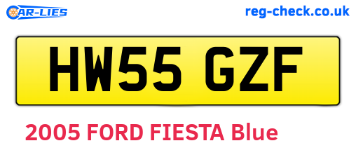HW55GZF are the vehicle registration plates.