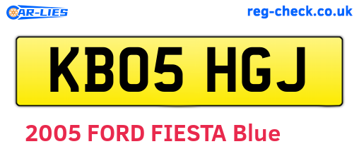 KB05HGJ are the vehicle registration plates.