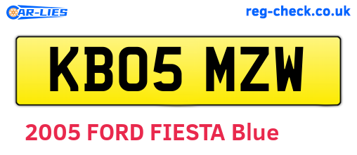 KB05MZW are the vehicle registration plates.
