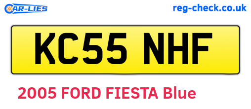 KC55NHF are the vehicle registration plates.