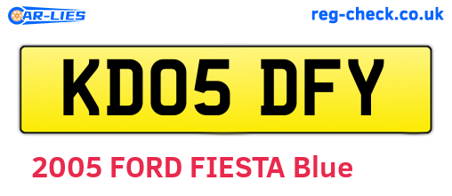 KD05DFY are the vehicle registration plates.