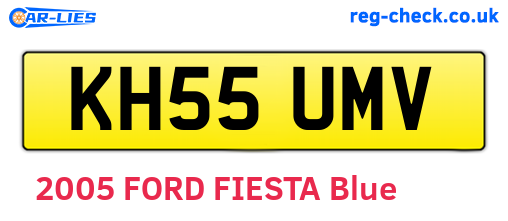 KH55UMV are the vehicle registration plates.
