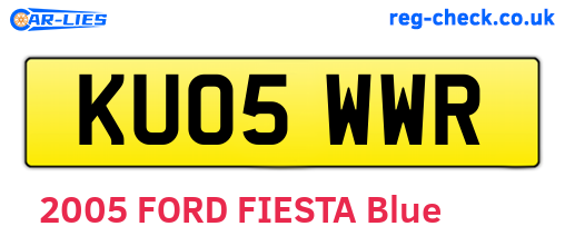 KU05WWR are the vehicle registration plates.