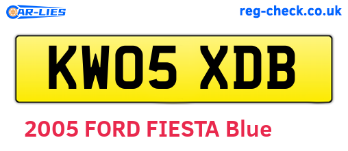 KW05XDB are the vehicle registration plates.