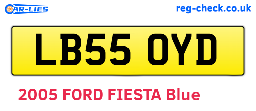 LB55OYD are the vehicle registration plates.