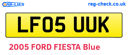 LF05UUK are the vehicle registration plates.
