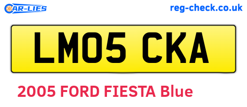LM05CKA are the vehicle registration plates.