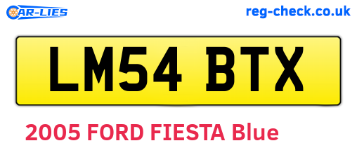 LM54BTX are the vehicle registration plates.