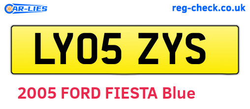 LY05ZYS are the vehicle registration plates.