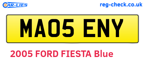 MA05ENY are the vehicle registration plates.