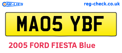 MA05YBF are the vehicle registration plates.