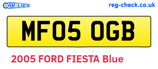 MF05OGB are the vehicle registration plates.