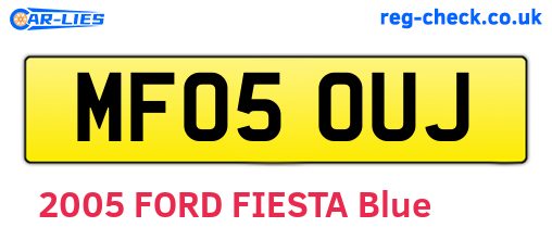 MF05OUJ are the vehicle registration plates.