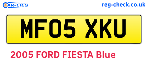 MF05XKU are the vehicle registration plates.