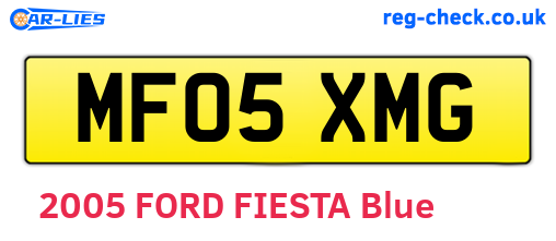 MF05XMG are the vehicle registration plates.