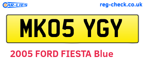 MK05YGY are the vehicle registration plates.
