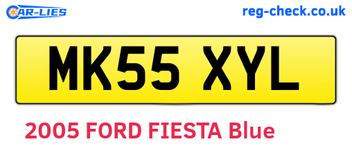 MK55XYL are the vehicle registration plates.