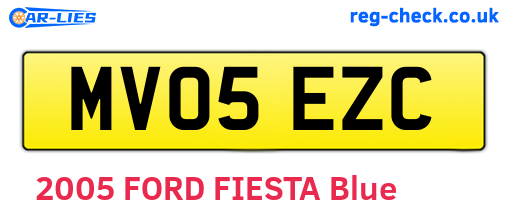 MV05EZC are the vehicle registration plates.