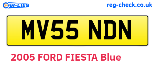 MV55NDN are the vehicle registration plates.