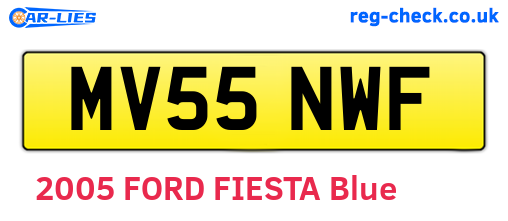 MV55NWF are the vehicle registration plates.