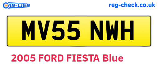 MV55NWH are the vehicle registration plates.