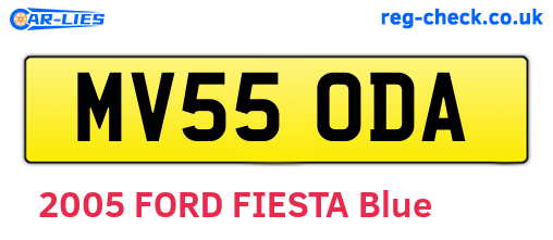 MV55ODA are the vehicle registration plates.