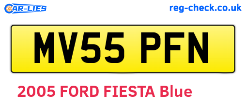 MV55PFN are the vehicle registration plates.