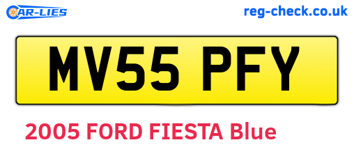 MV55PFY are the vehicle registration plates.