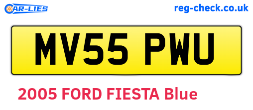 MV55PWU are the vehicle registration plates.