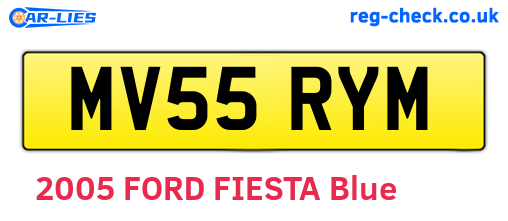 MV55RYM are the vehicle registration plates.
