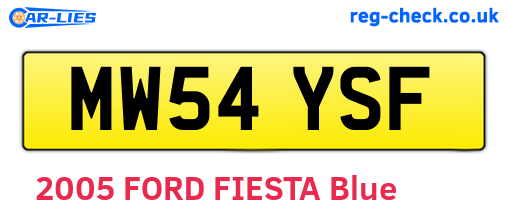 MW54YSF are the vehicle registration plates.