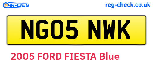 NG05NWK are the vehicle registration plates.