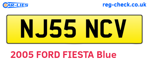 NJ55NCV are the vehicle registration plates.