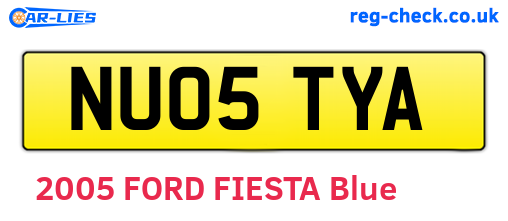 NU05TYA are the vehicle registration plates.