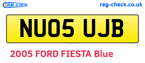 NU05UJB are the vehicle registration plates.
