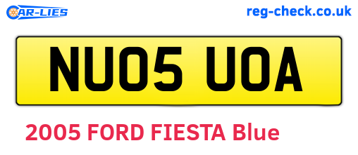 NU05UOA are the vehicle registration plates.