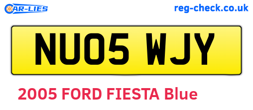 NU05WJY are the vehicle registration plates.