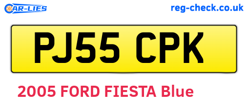 PJ55CPK are the vehicle registration plates.
