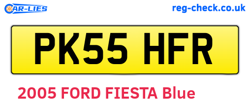 PK55HFR are the vehicle registration plates.
