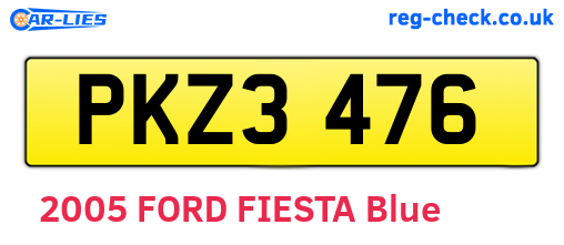 PKZ3476 are the vehicle registration plates.