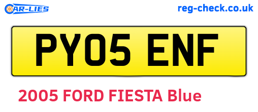 PY05ENF are the vehicle registration plates.