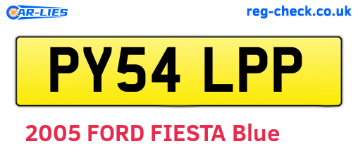 PY54LPP are the vehicle registration plates.