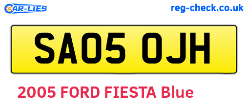 SA05OJH are the vehicle registration plates.