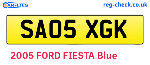 SA05XGK are the vehicle registration plates.